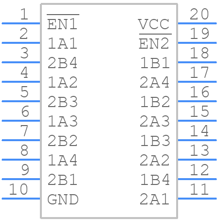 PI3CH3244AL20-13 - Diodes Incorporated - PCB symbol