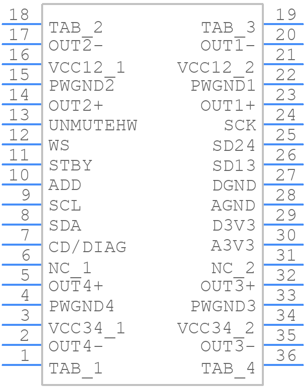 TDA7803A-ZST - STMicroelectronics - PCB symbol