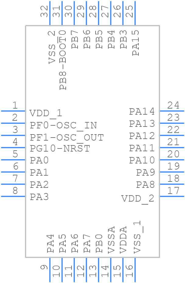 STM32G431KBT6U - STMicroelectronics - PCB symbol