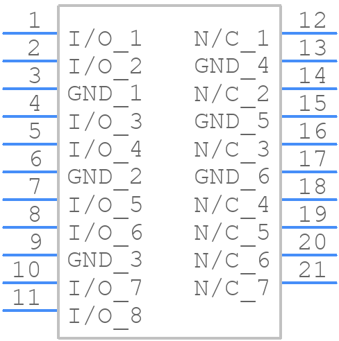 ESD7008MUTAG - onsemi - PCB symbol