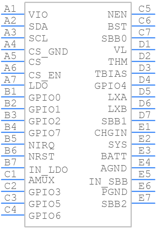 MAX77278EWB+T - Analog Devices - PCB symbol