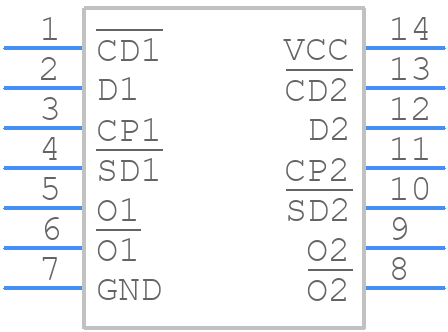 MC74LCX74DTR2G - onsemi - PCB symbol