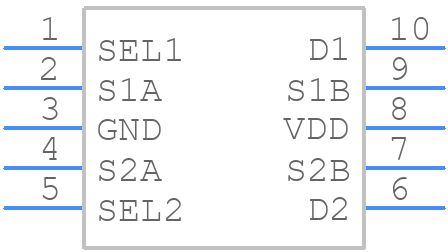 TMUX1136DGSR - Texas Instruments - PCB symbol