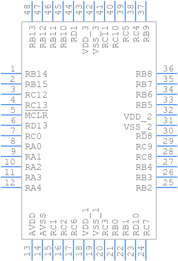 dsPIC33CH256MP205-E/PT - Microchip - PCB symbol