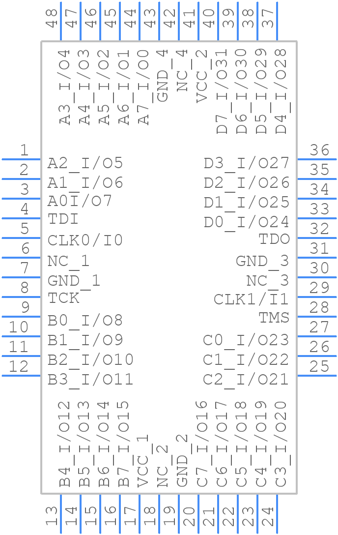 M4A5-64/32-12VNI48 - Lattice Semiconductor - PCB symbol