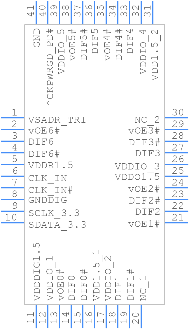 9DBU0741AKILF - Renesas Electronics - PCB symbol
