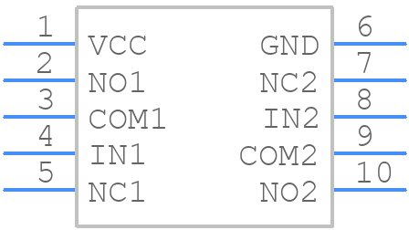 NLAS2750MUTAG - onsemi - PCB symbol