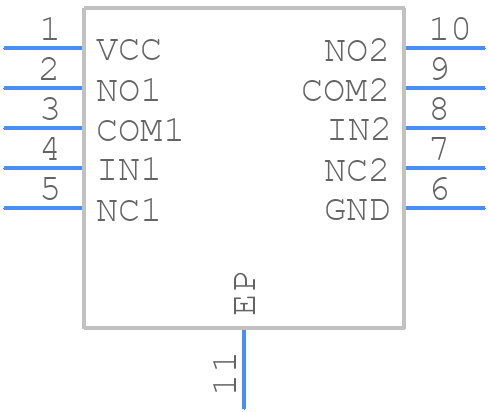 NLAS4684MNR2G - onsemi - PCB symbol