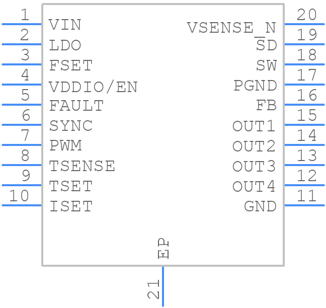 PLP8867QPWPRQ1 - Texas Instruments - PCB symbol