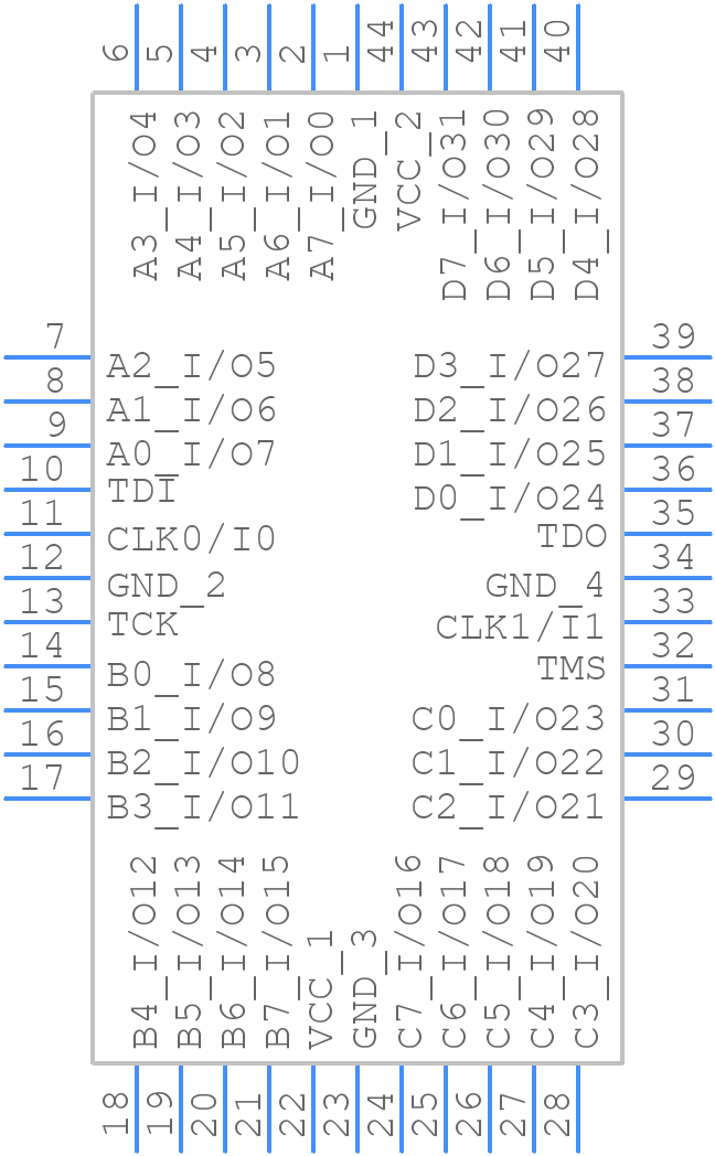 M4A5-64/32-10JNI - Lattice Semiconductor - PCB symbol