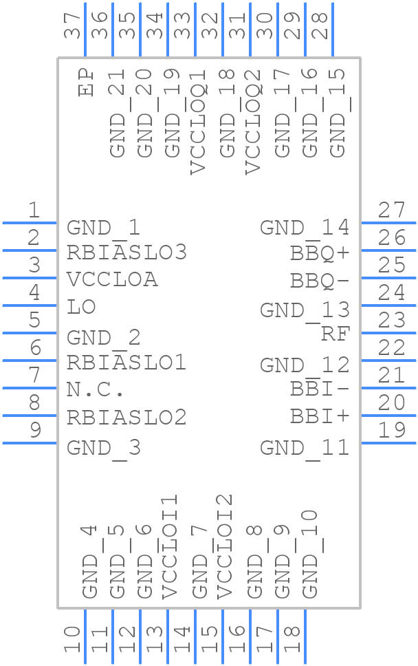 MAX2021ETX+T - Analog Devices - PCB symbol