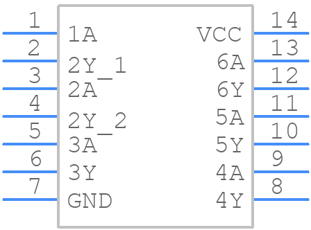 SN7404D - Texas Instruments - PCB symbol
