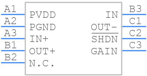 MAX98300EWL+T - Analog Devices - PCB symbol