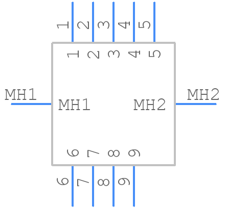 DE09P565CTXLF - Amphenol Communications Solutions - PCB symbol