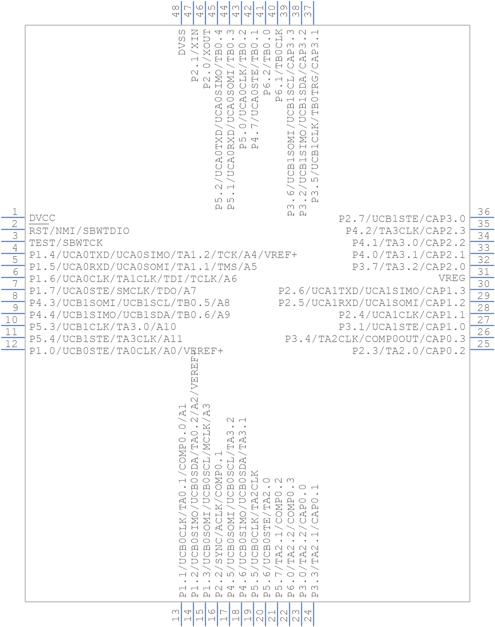 MSP430FR2675TPT - Texas Instruments - PCB symbol