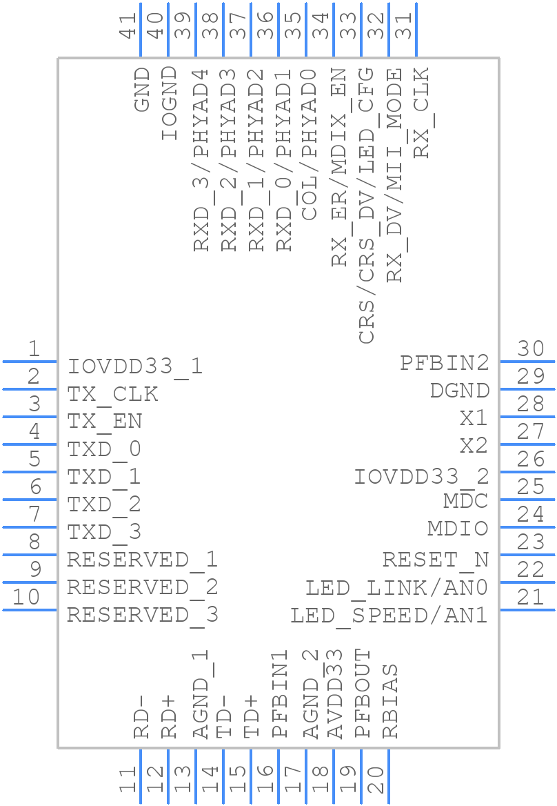DP83848KSQ/NOPB - Texas Instruments - PCB symbol
