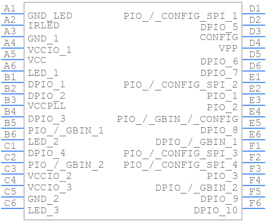 ICE5LP1K-CM36ITR - Lattice Semiconductor - PCB symbol