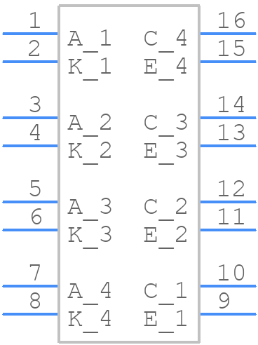 TLP521-4 - Toshiba - PCB symbol