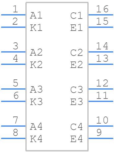 TLP521-4 - Isocom - PCB symbol