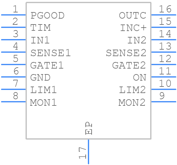 MAX5908EEE+ - Analog Devices - PCB symbol