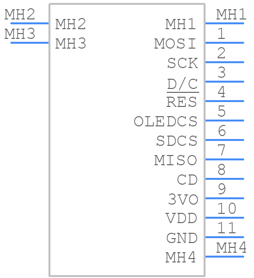 NHD-1.69-128160ASC3 - Newhaven Display - PCB symbol