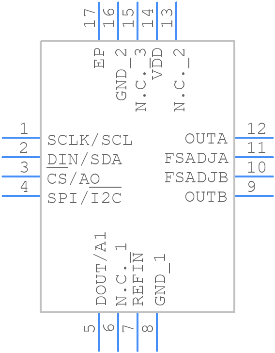 MAX5550ETE+ - Analog Devices - PCB symbol