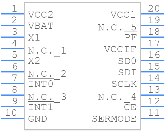 DS1305E+ - Analog Devices - PCB symbol