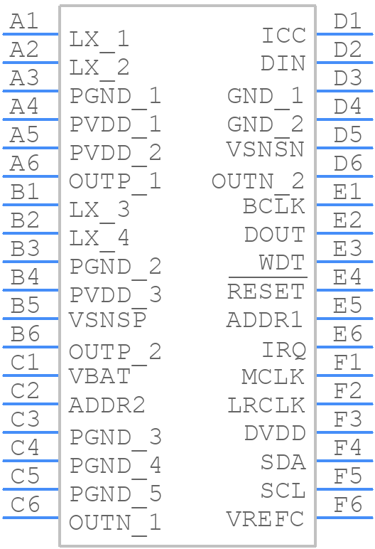 MAX98390EWX+ - Analog Devices - PCB symbol