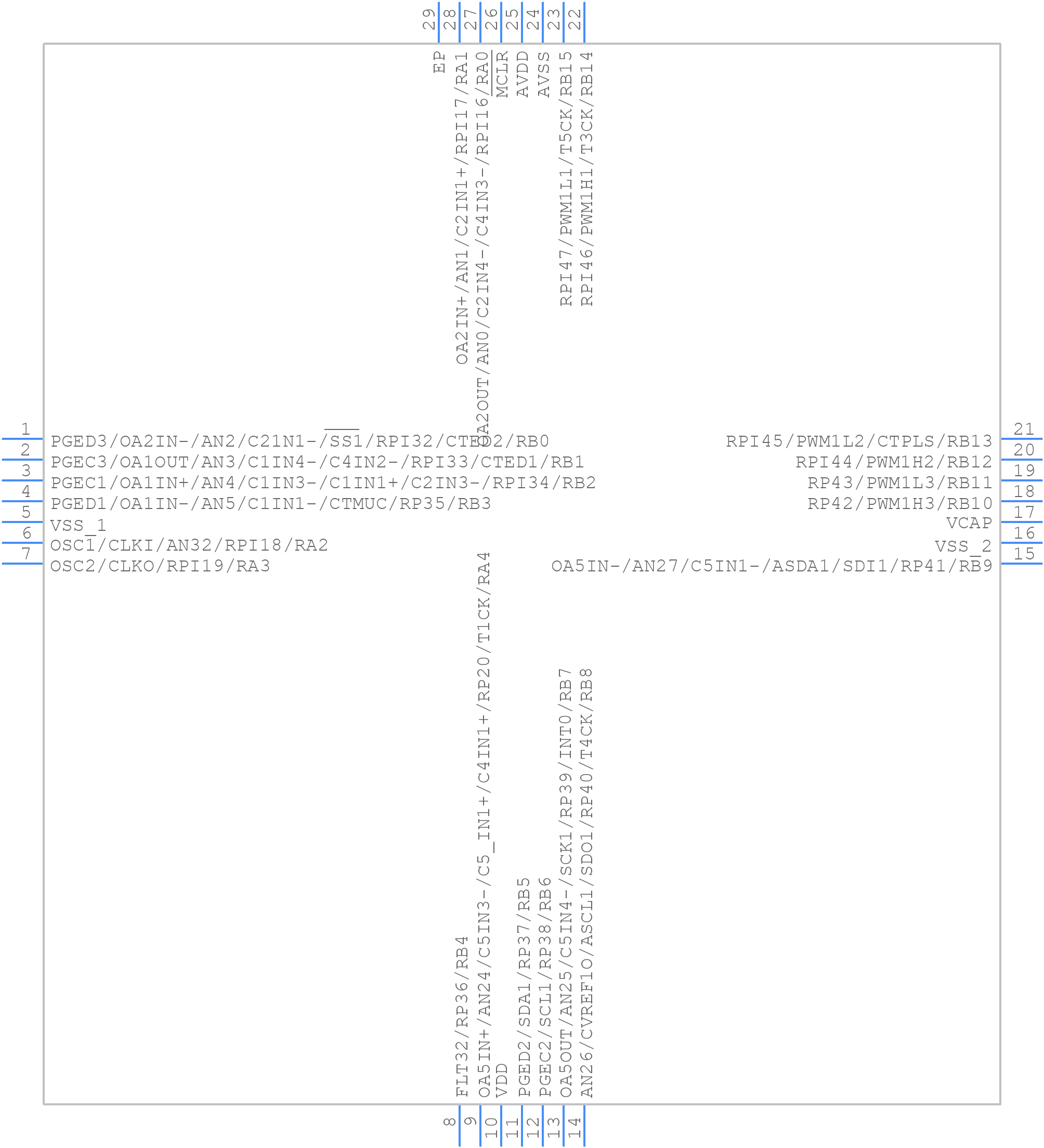 dsPIC33EV128GM102-I/MM - Microchip - PCB symbol