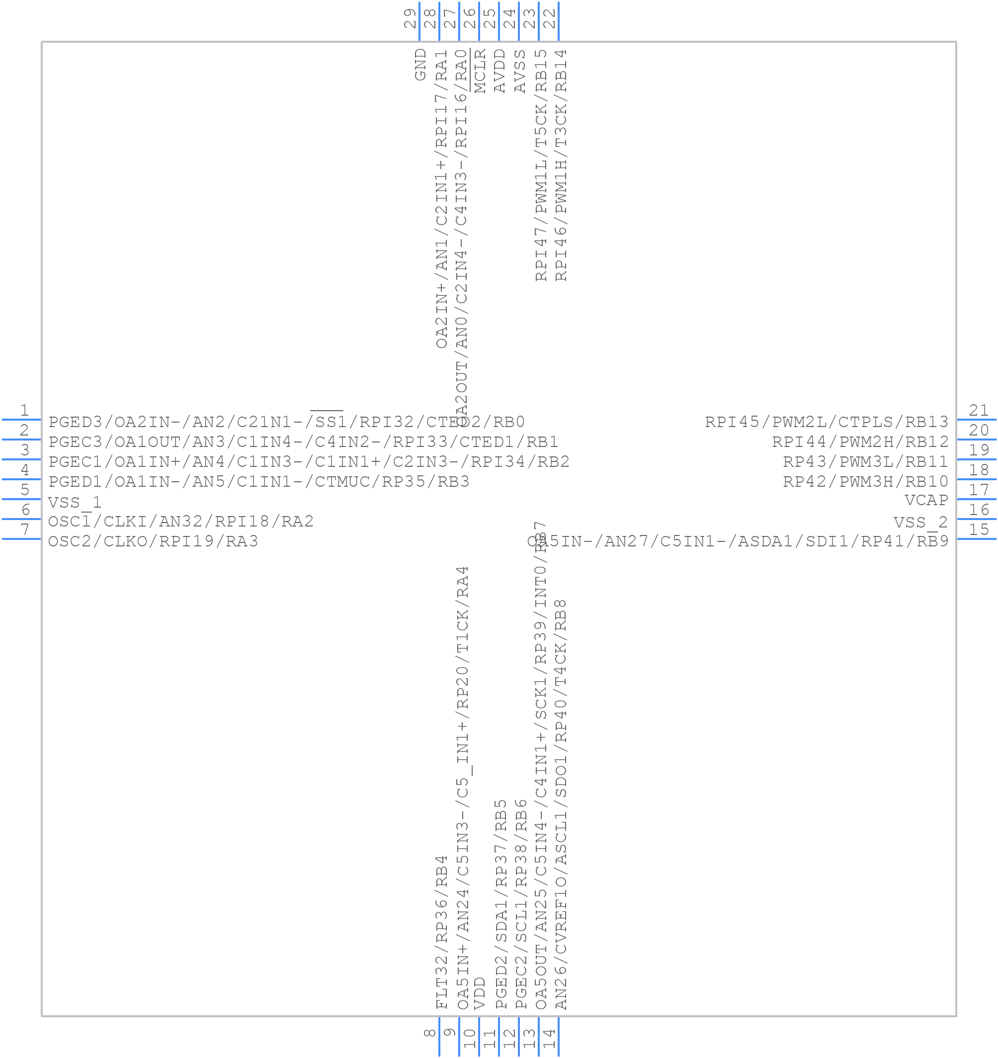 dsPIC33EV64GM102-I/MM - Microchip - PCB symbol