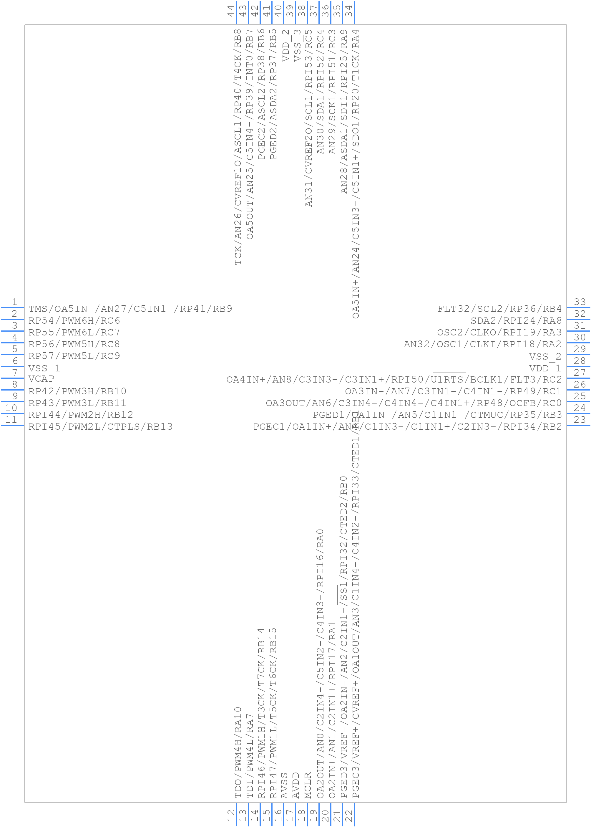 DSPIC33EP128GM604-I/PT - Microchip - PCB symbol