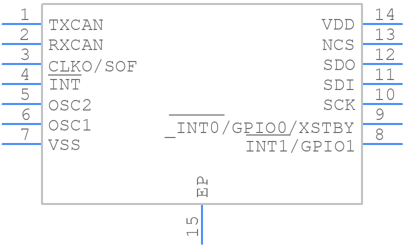MCP2518FDT-H/QBB - Microchip - PCB symbol