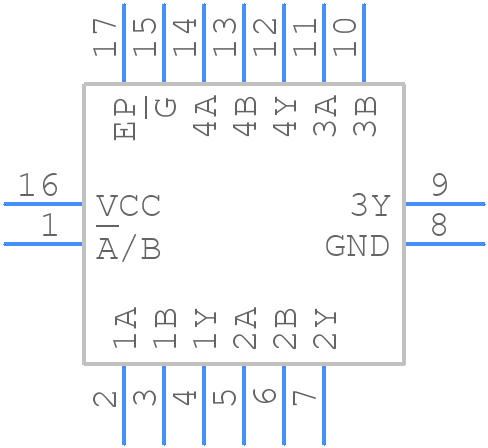 SN74LVC157ARGYR - Texas Instruments - PCB symbol