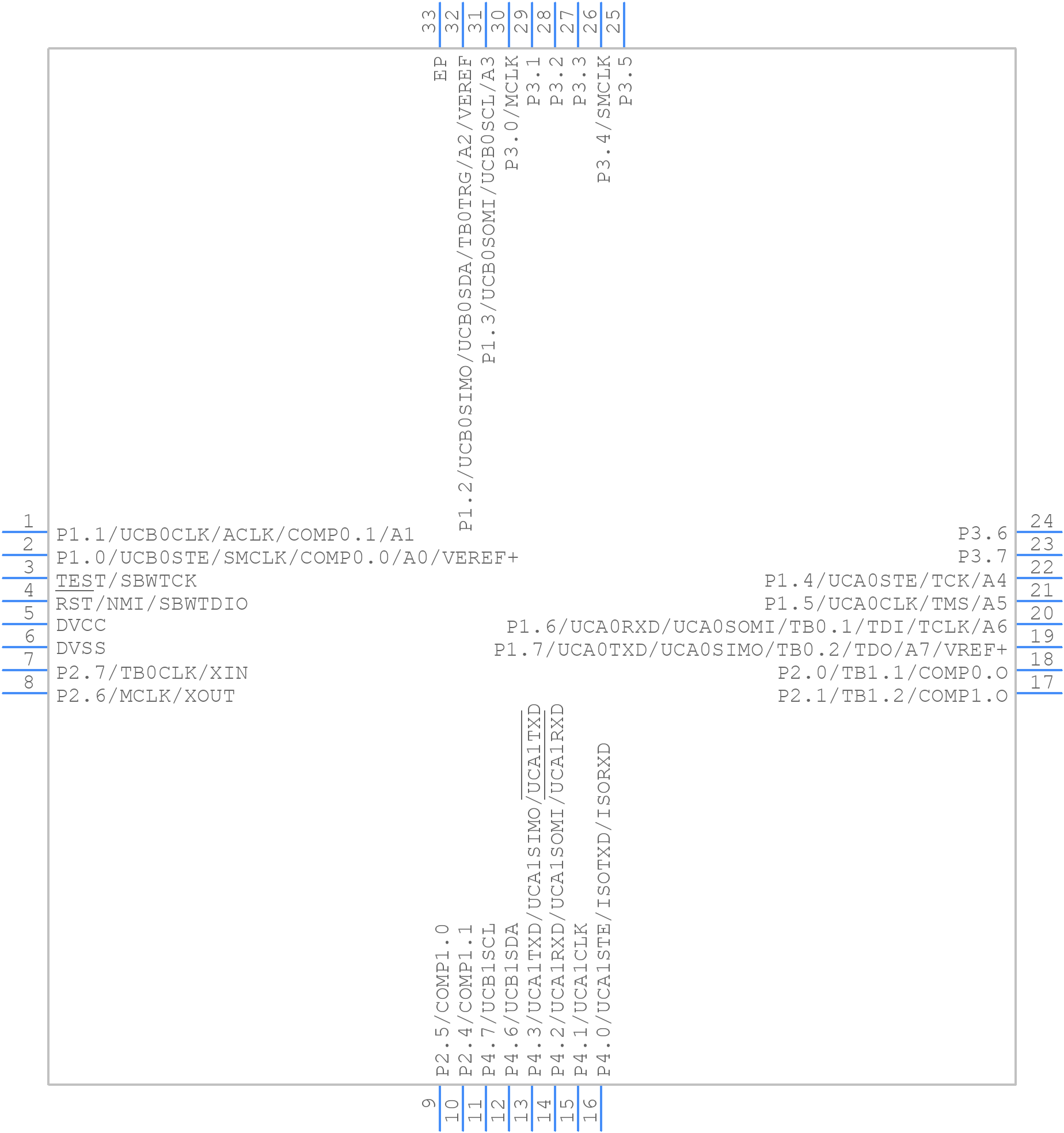 MSP430FR2153TRSMR - Texas Instruments - PCB symbol