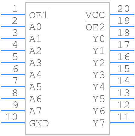 CD74HC541EE4 - Texas Instruments - PCB symbol