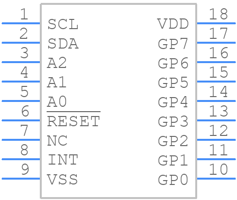 MCP23008-E/P - Microchip - PCB symbol