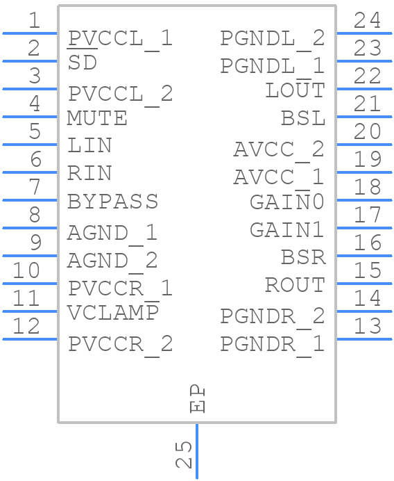 TPA3123D2PWP - Texas Instruments - PCB symbol