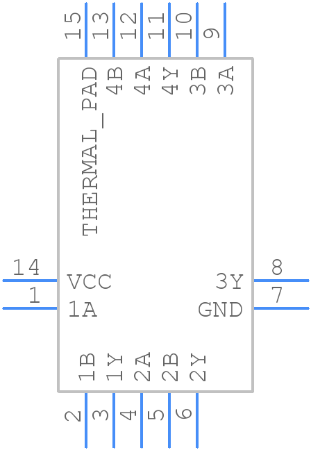 SN74LVC08ARGYR - Texas Instruments - PCB symbol