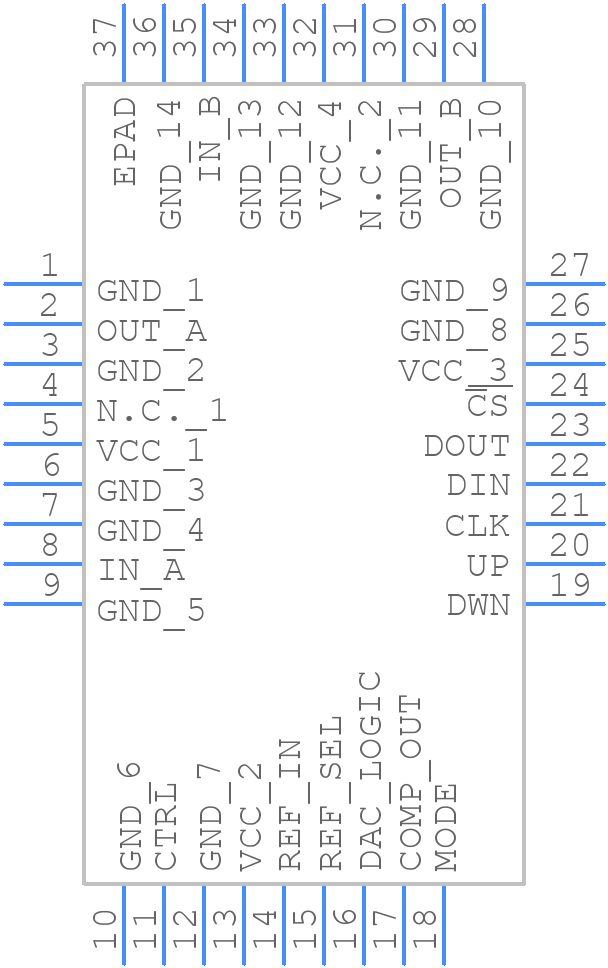 MAX19791ETX+ - Analog Devices - PCB symbol