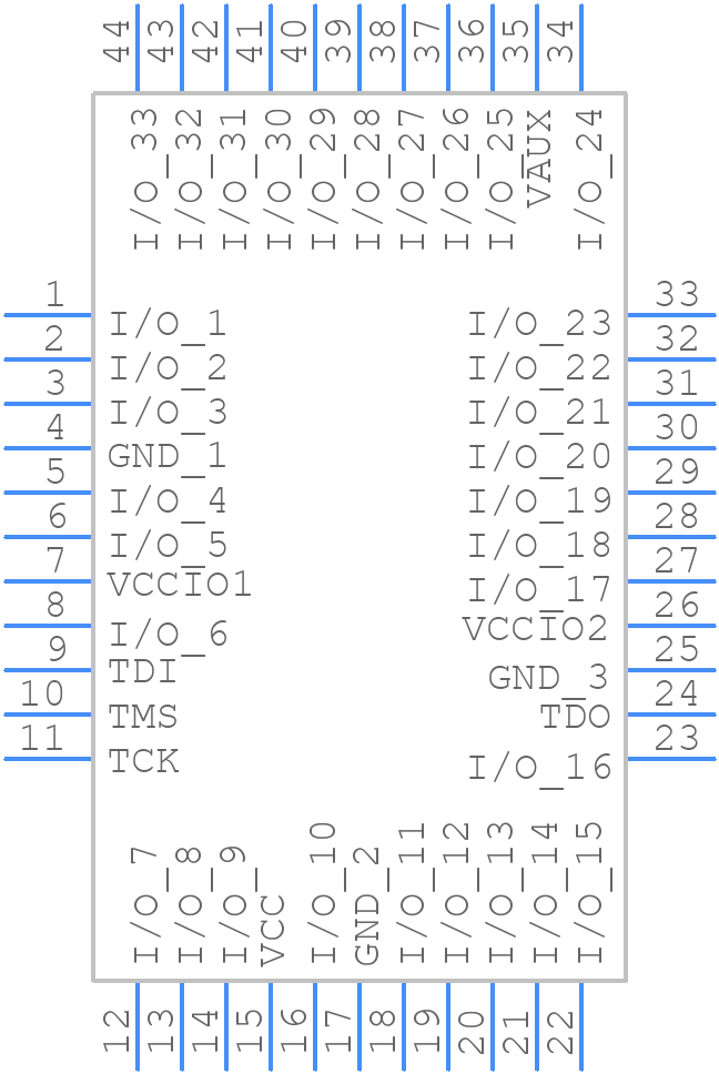 XC2C64A-7VQ44C - AMD - PCB symbol