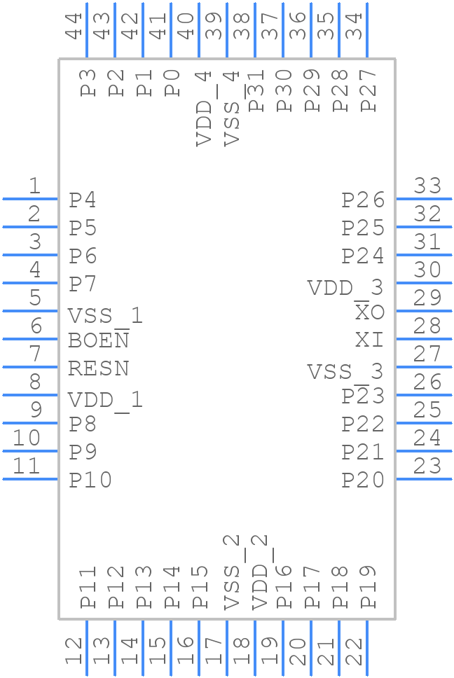 P8X32A-Q44 - Parallax - PCB symbol