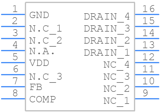 VIPER267KDTR - STMicroelectronics - PCB symbol