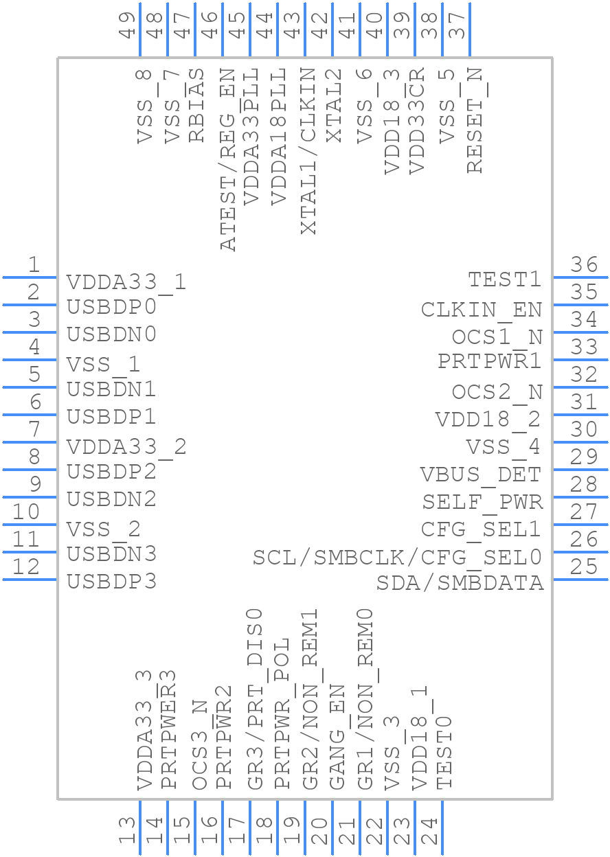 USB2503A-HZH - Microchip - PCB symbol