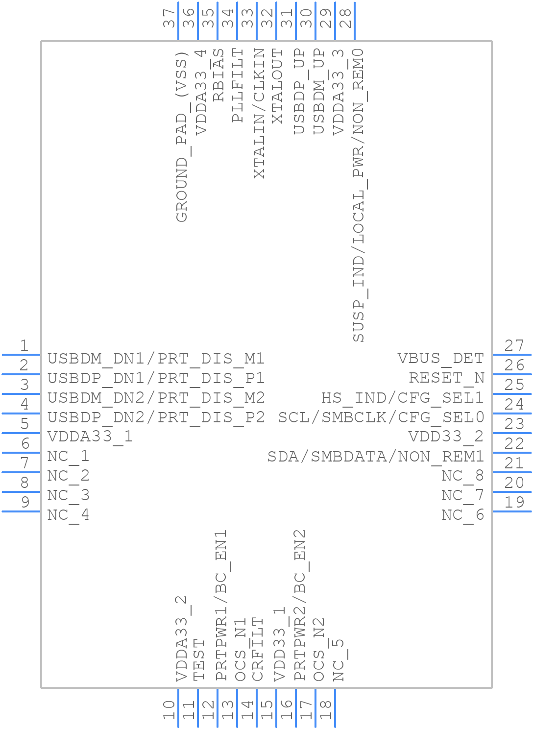 USB2512B-AEZG - Microchip - PCB symbol