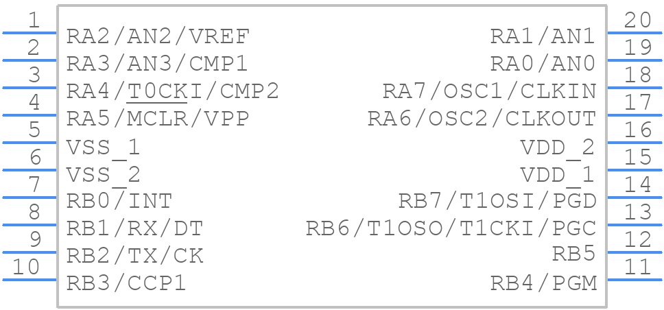 PIC16F628A-E/SS - Microchip - PCB symbol