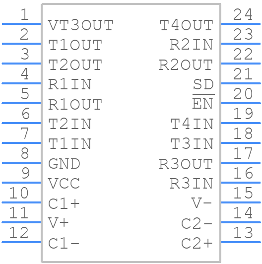 HIN208EIAZ - Renesas Electronics - PCB symbol
