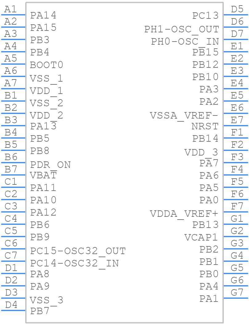 STM32F401CEY6TR - STMicroelectronics - PCB symbol
