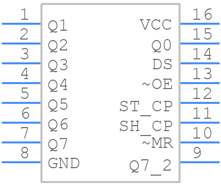 74HC595N,112 - Nexperia - PCB symbol