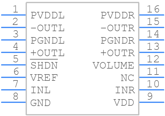 PAM8003DR - Diodes Incorporated - PCB symbol