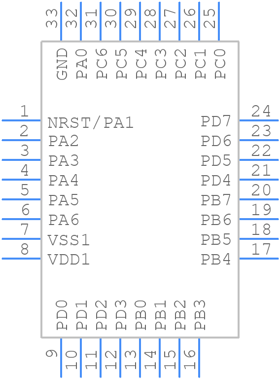 STM8AL3136UCY - STMicroelectronics - PCB symbol